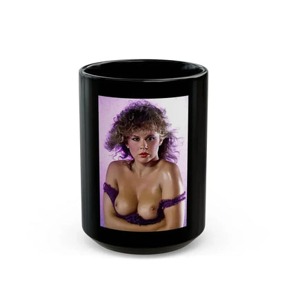 Linda Blair #62 - Topless (Vintage Female Icon) Black Coffee Mug 15oz - Go Mug Yourself