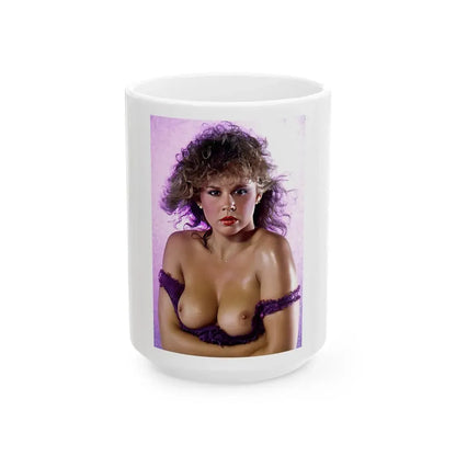 Linda Blair #62 - Topless (Vintage Female Icon) White Coffee Mug 15oz - Go Mug Yourself