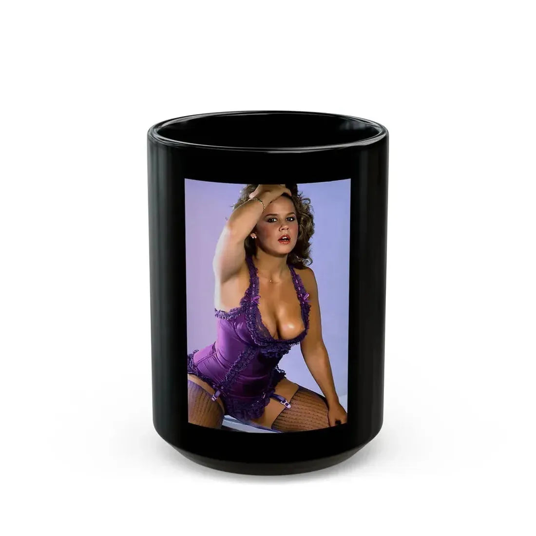 Linda Blair #67 1 (Vintage Female Icon) Black Coffee Mug 15oz - Go Mug Yourself