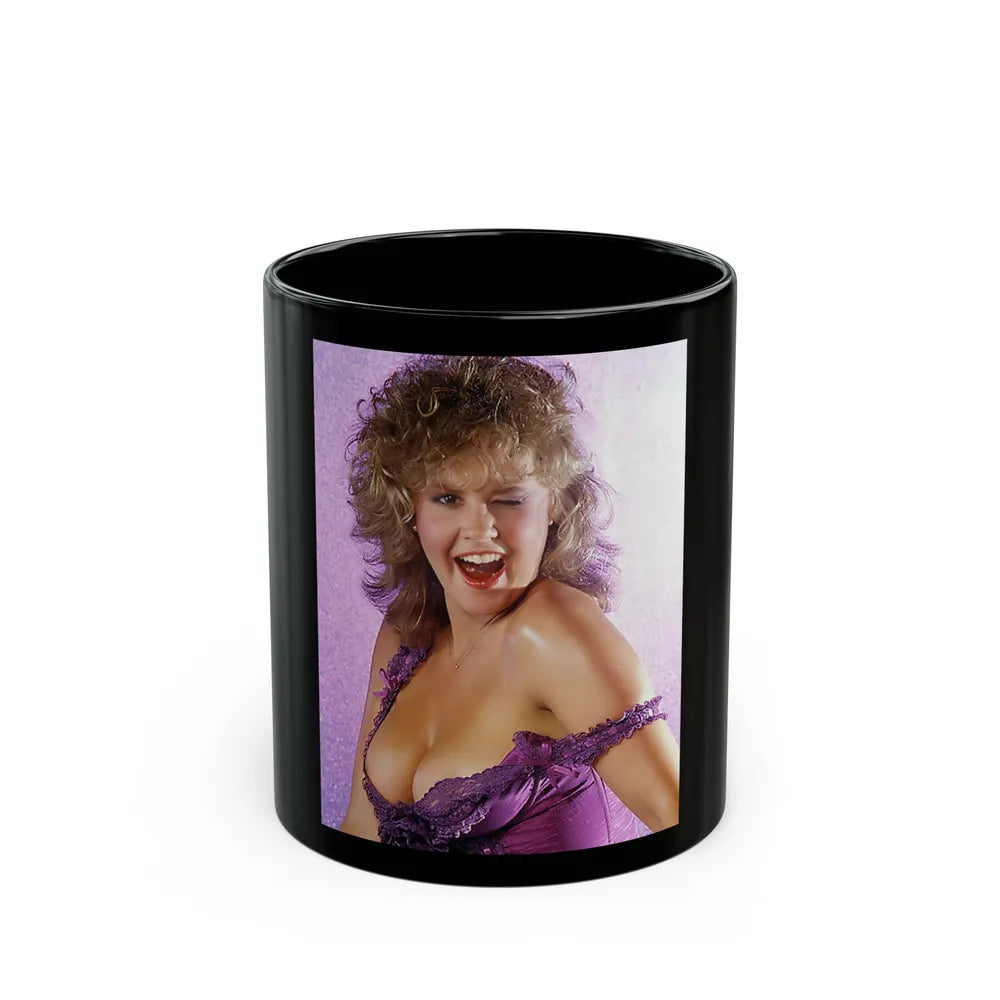 Linda Blair #74 (Vintage Female Icon) Black Coffee Mug-11oz-Go Mug Yourself