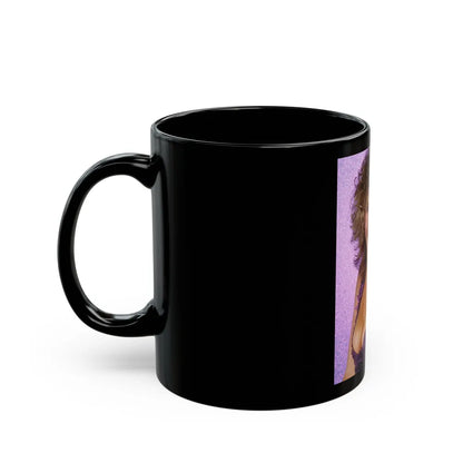 Linda Blair #74 (Vintage Female Icon) Black Coffee Mug-Go Mug Yourself