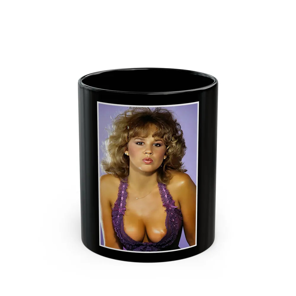 Linda Blair #75 (Vintage Female Icon) Black Coffee Mug-11oz-Go Mug Yourself