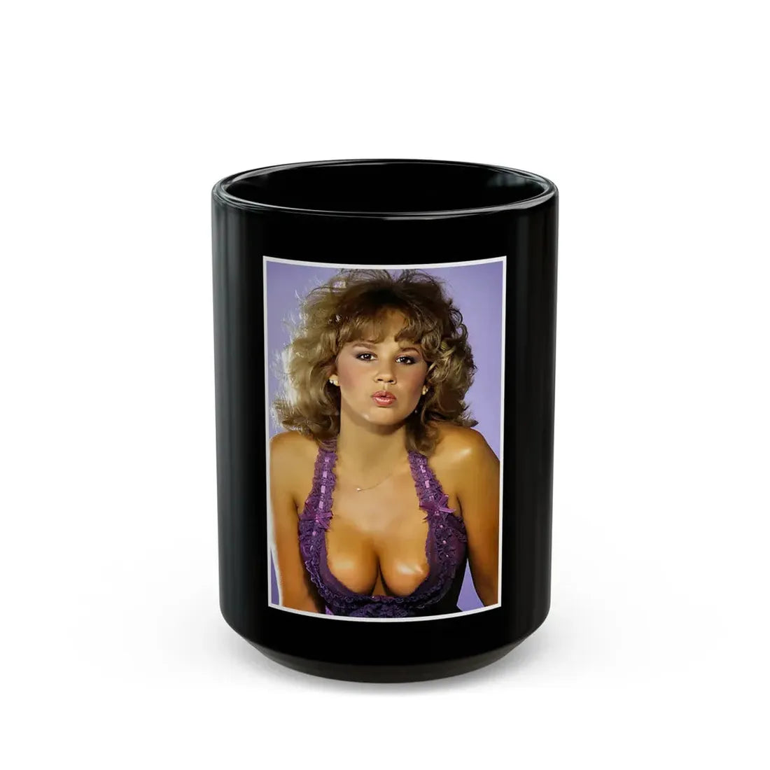 Linda Blair #75 (Vintage Female Icon) Black Coffee Mug 15oz - Go Mug Yourself
