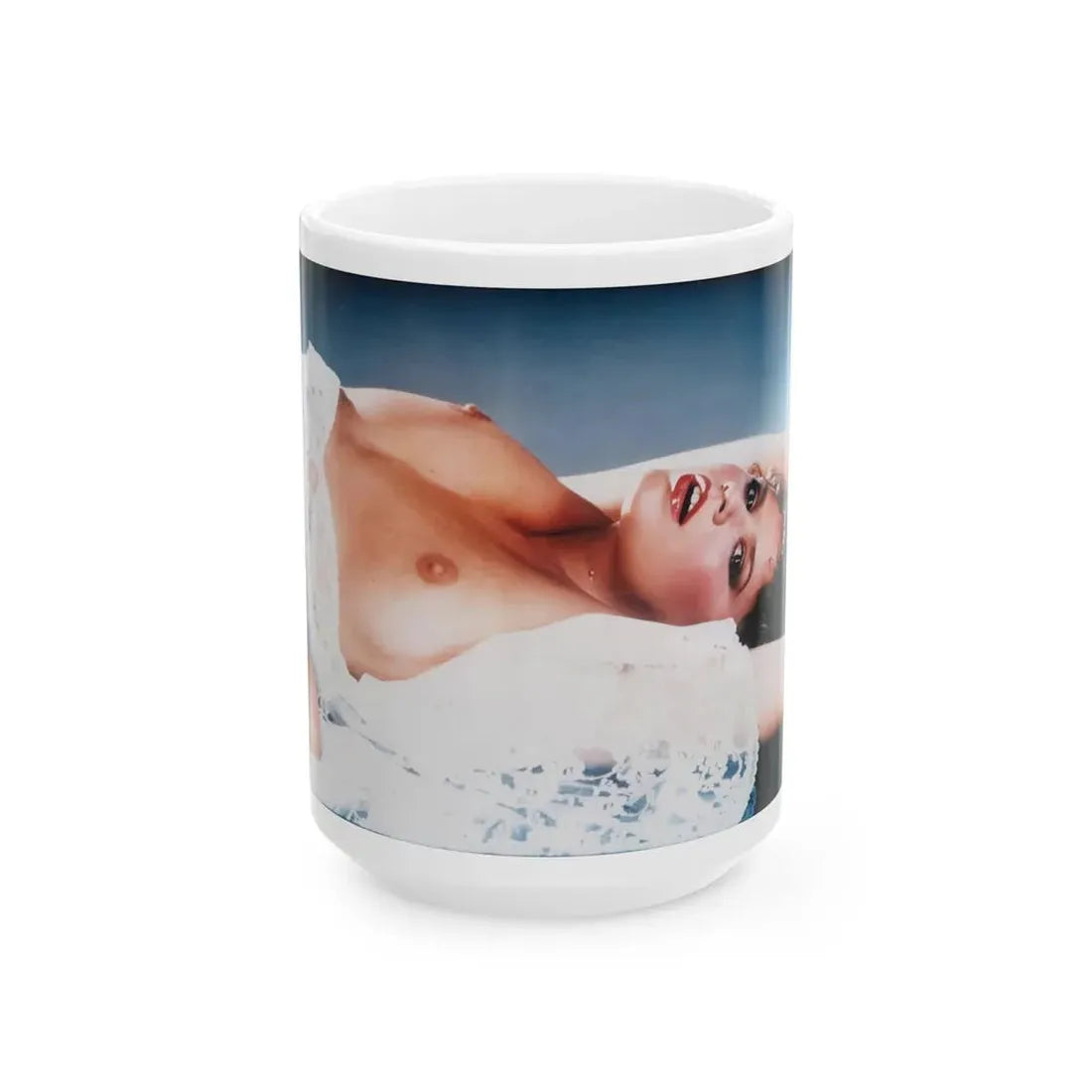 Linda Blair #86 - Topless (Vintage Female Icon) White Coffee Mug 15oz - Go Mug Yourself