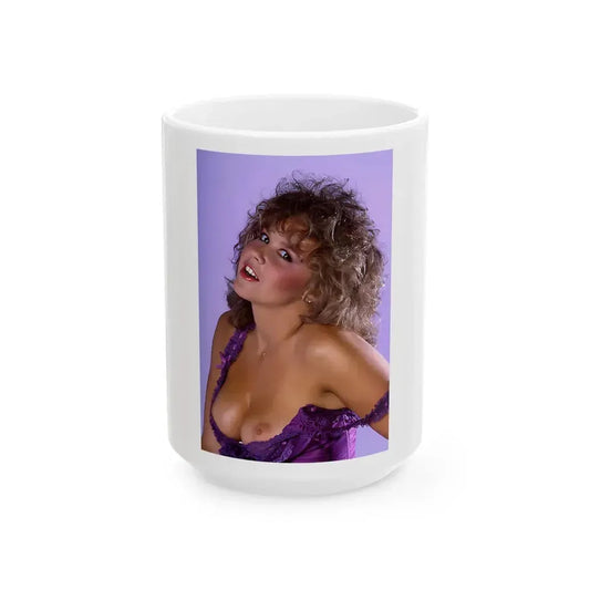 Linda Blair #90 - Partially Topless (Vintage Female Icon) White Coffee Mug 15oz - Go Mug Yourself