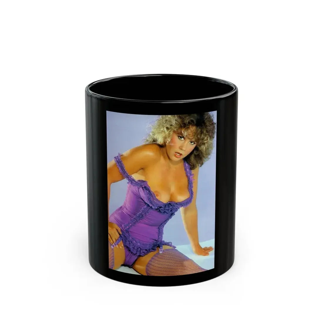 Linda Blair #92 (Vintage Female Icon) Black Coffee Mug 11oz - Go Mug Yourself