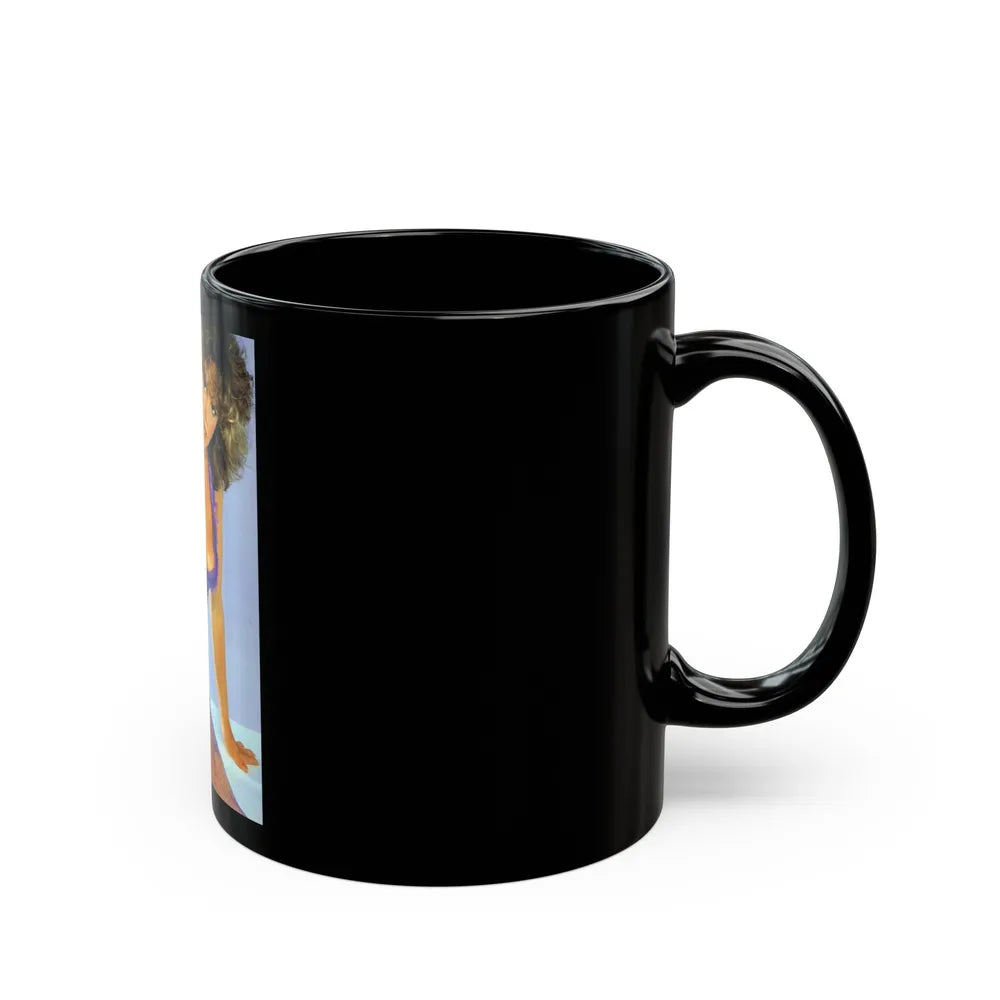 Linda Blair #92 (Vintage Female Icon) Black Coffee Mug-Go Mug Yourself