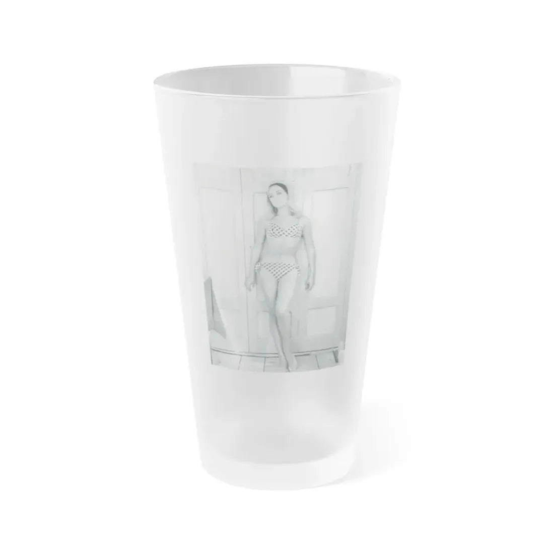 Linda Gaye Scott #01 (Vintage Female Icon) Frosted Pint Glass 16oz 16oz Frosted - Go Mug Yourself