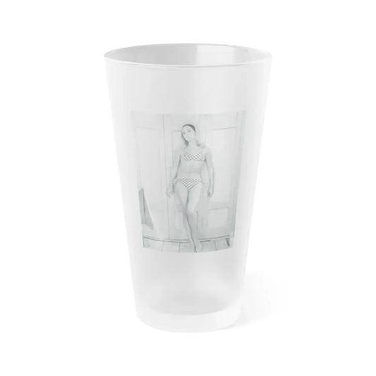 Linda Gaye Scott #01 (Vintage Female Icon) Frosted Pint Glass 16oz 16oz Frosted - Go Mug Yourself