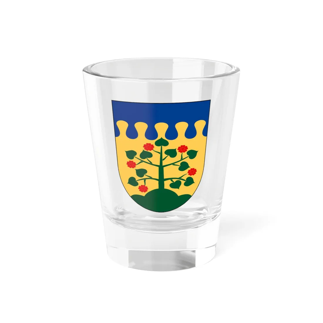 Lindbergs församling vapen (Sweden) (Coat of Arms) Shot Glass 1.5oz 1.5oz - Go Mug Yourself