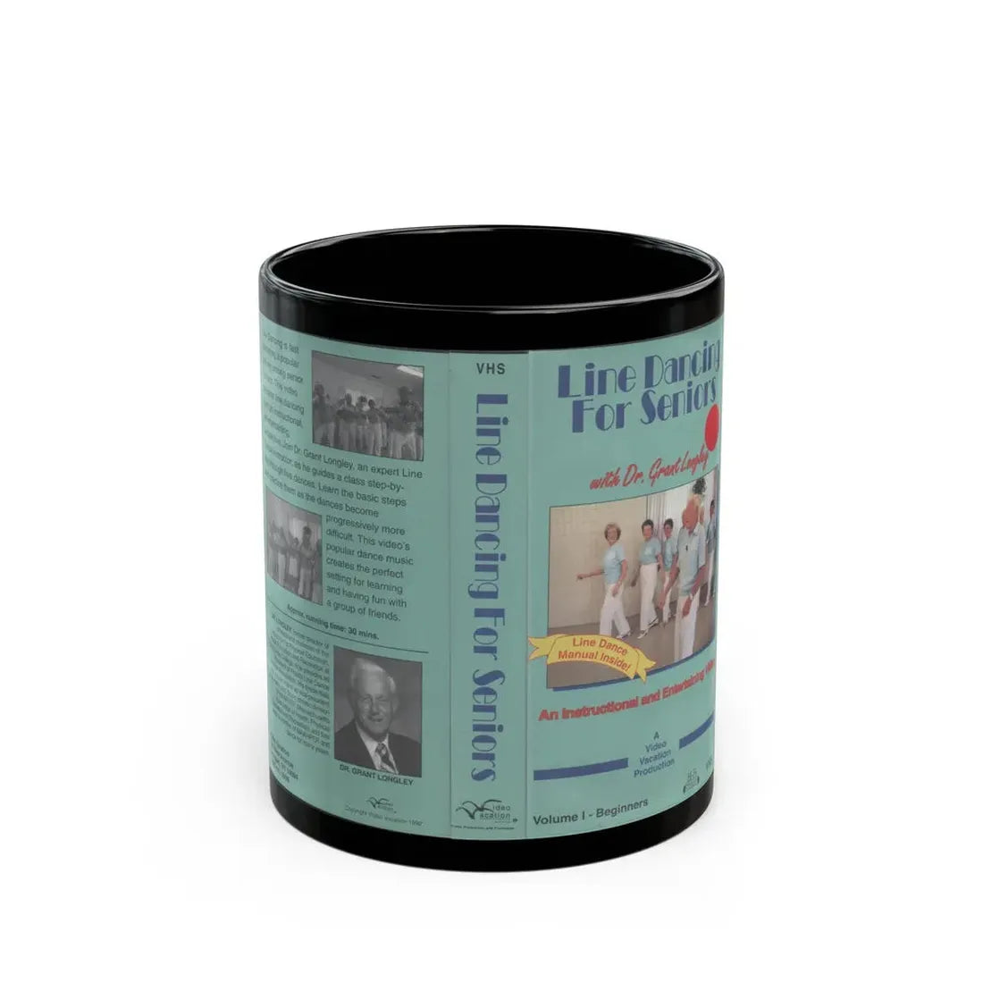 LINE DANCING FOR SENIORS (VHS COVER) - Black Coffee Mug 11oz - Go Mug Yourself
