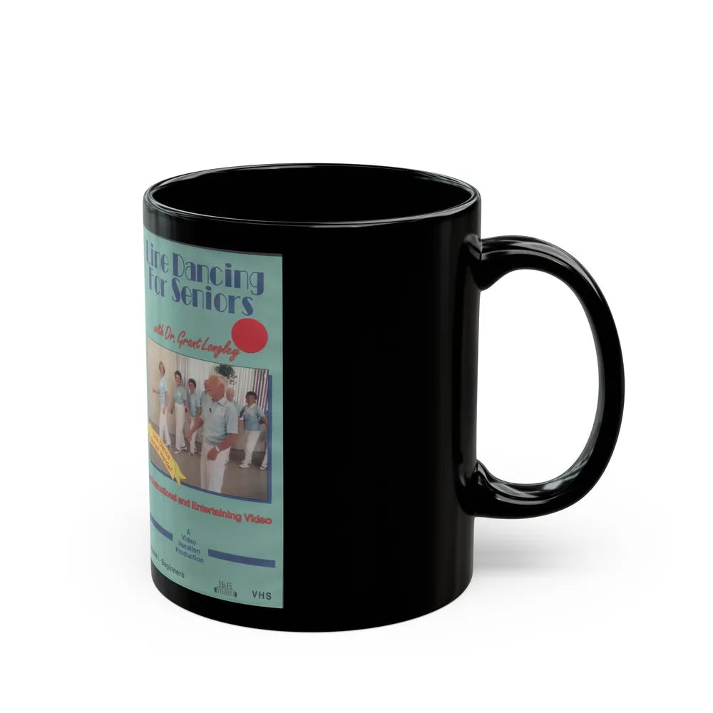 LINE DANCING FOR SENIORS (VHS COVER) - Black Coffee Mug-Go Mug Yourself