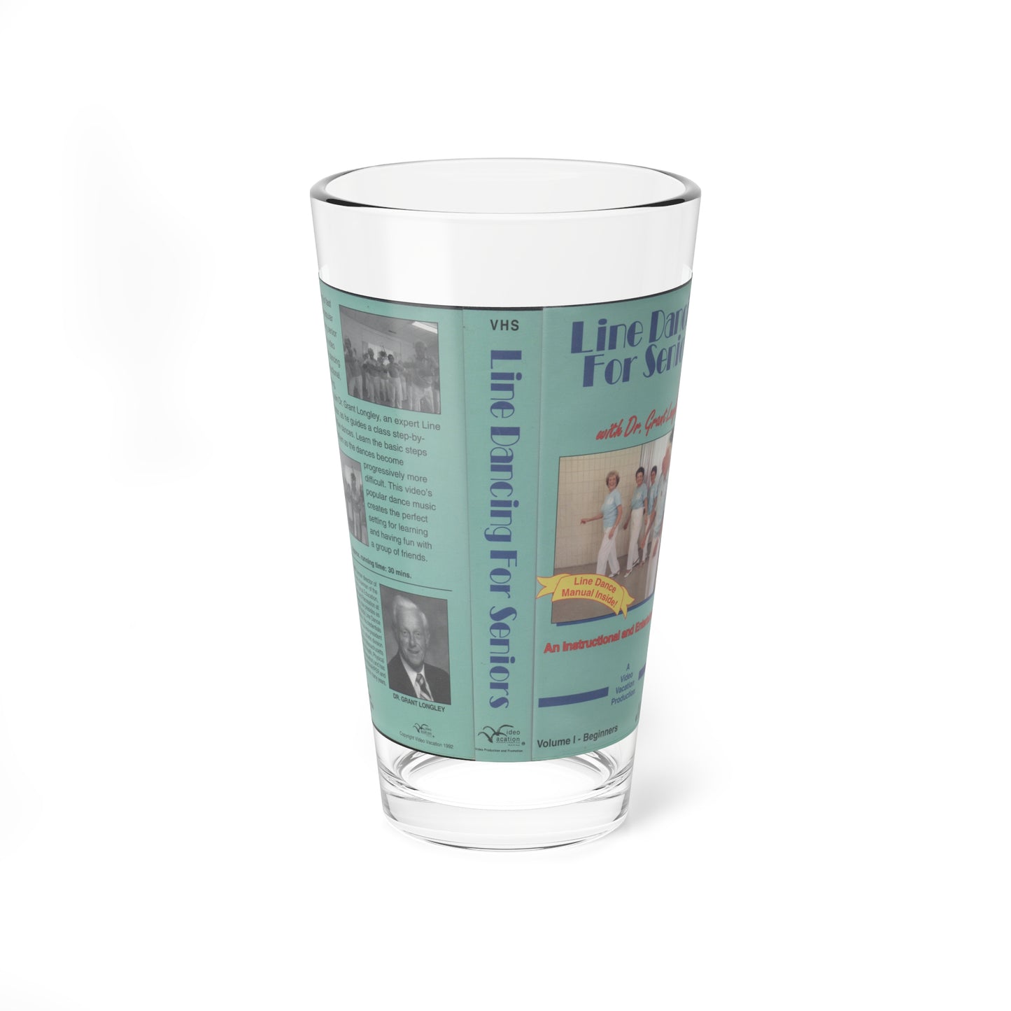 LINE DANCING FOR SENIORS (VHS COVER) Pint Glass 16oz-16oz-Go Mug Yourself