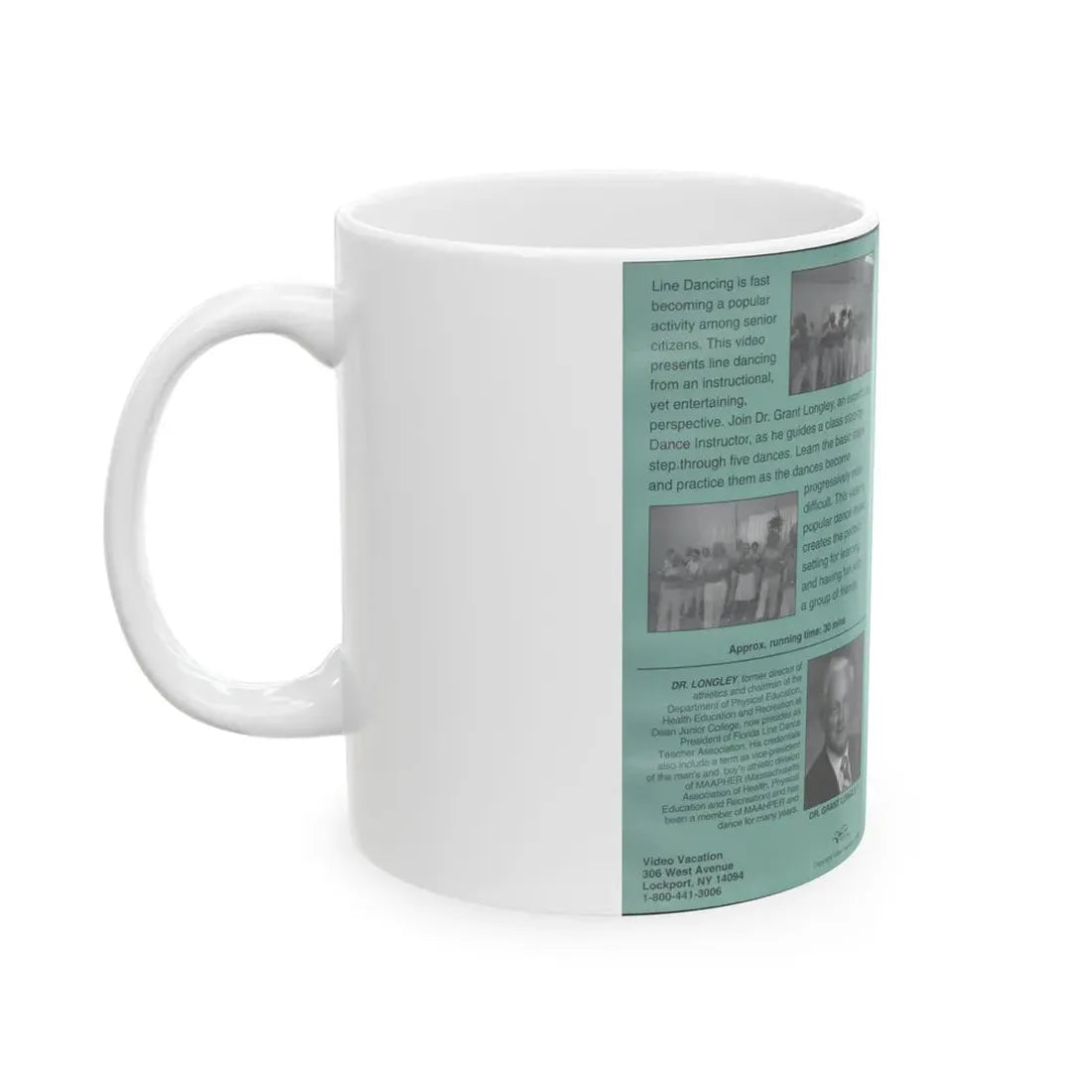 LINE DANCING FOR SENIORS (VHS COVER) - White Coffee Mug - Go Mug Yourself