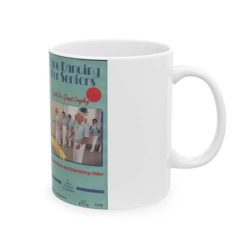 LINE DANCING FOR SENIORS (VHS COVER) - White Coffee Mug-Go Mug Yourself