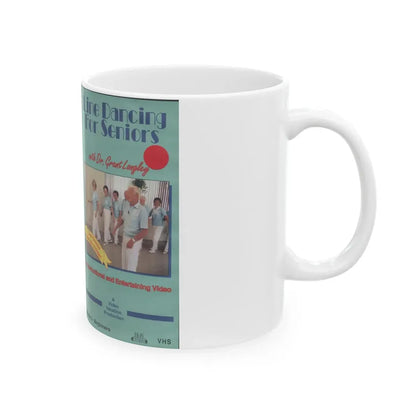 LINE DANCING FOR SENIORS (VHS COVER) - White Coffee Mug - Go Mug Yourself
