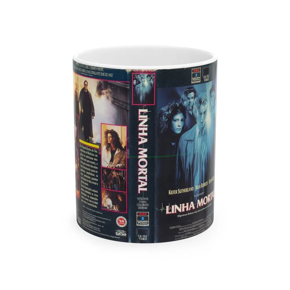 LINHA MORTAL FLATLINERS (VHS COVER) - White Coffee Mug-11oz-Go Mug Yourself