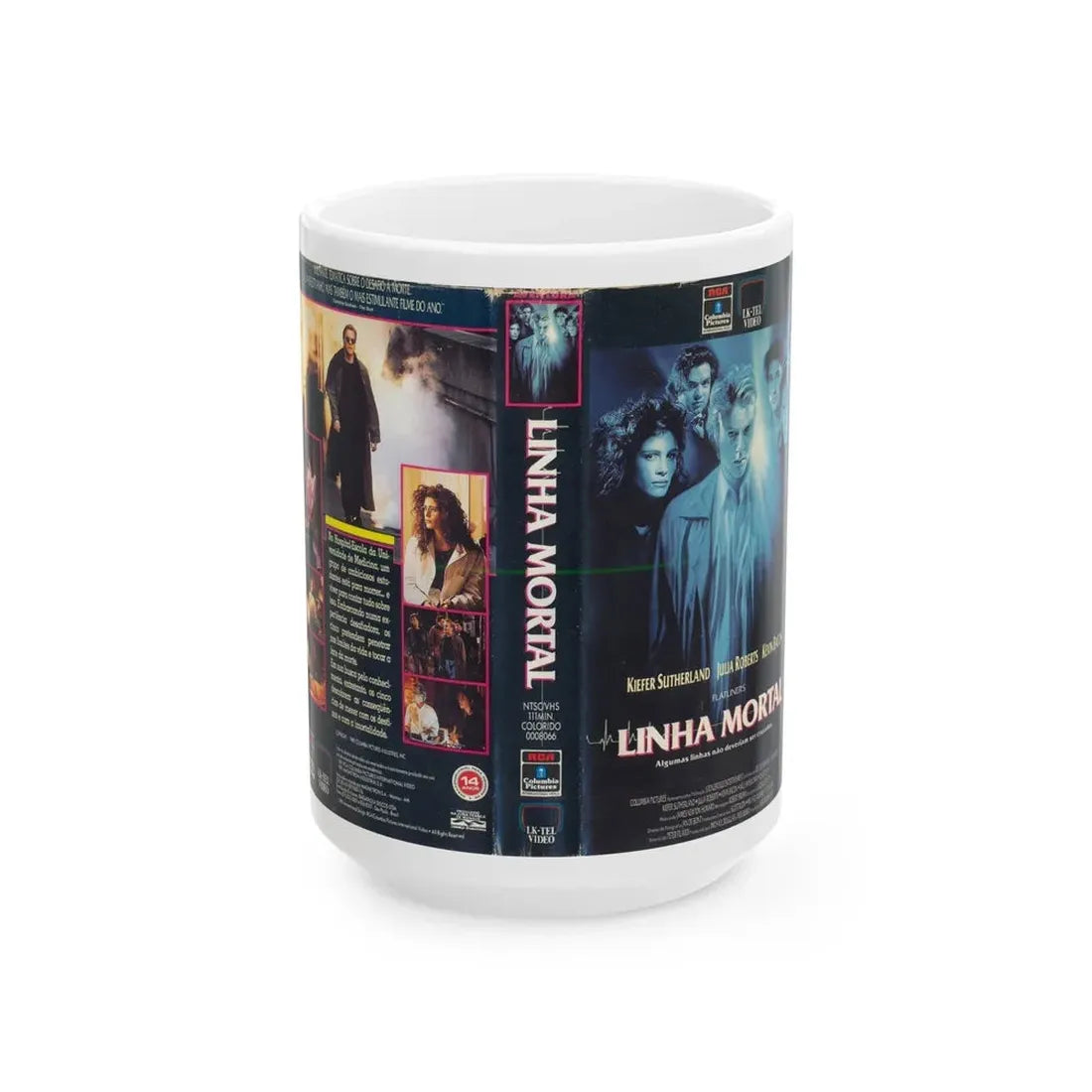LINHA MORTAL FLATLINERS (VHS COVER) - White Coffee Mug 15oz - Go Mug Yourself