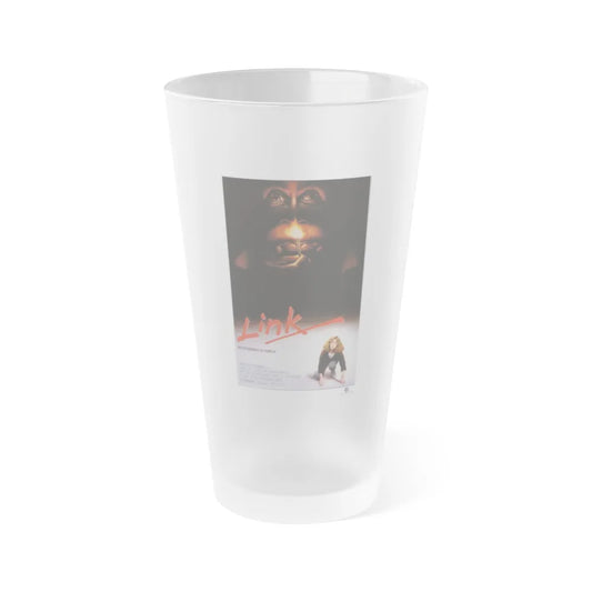 LINK 1986 Movie Poster - Frosted Pint Glass 16oz-16oz-Frosted-Go Mug Yourself