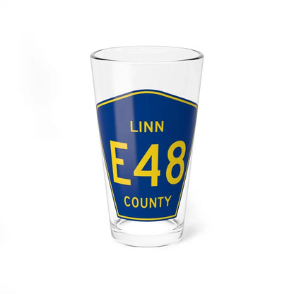 Linn County Route E48 IA (Iowa) (Road Sign) Pint Glass 16oz 16oz - Go Mug Yourself