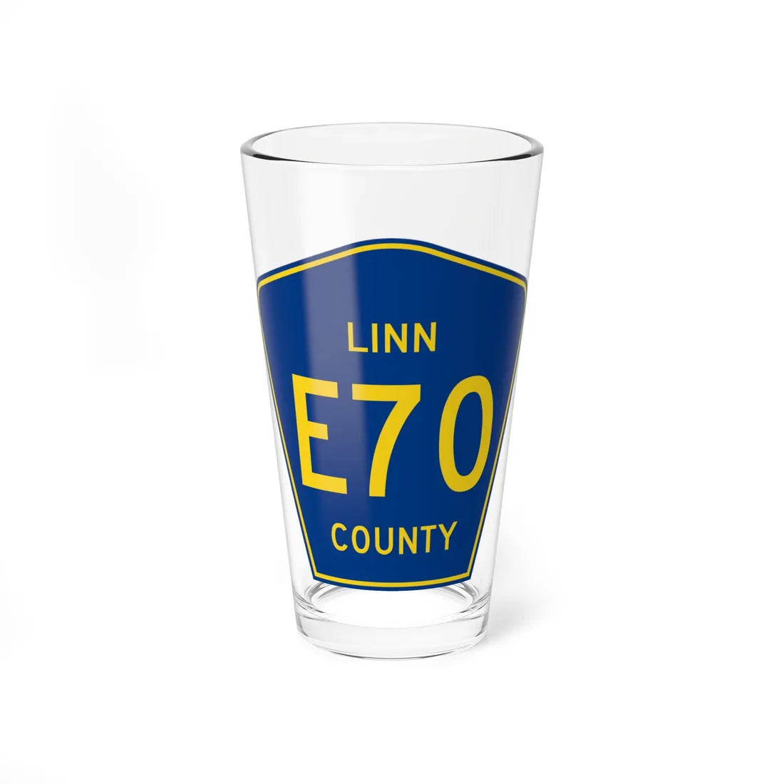 Linn County Route E70 IA (Iowa) (Road Sign) Pint Glss 16oz 16oz - Go Mug Yourself