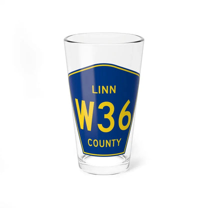 Linn County Route W36 IA (Iowa) (Road Sign) Pint Glass 16oz 16oz - Go Mug Yourself