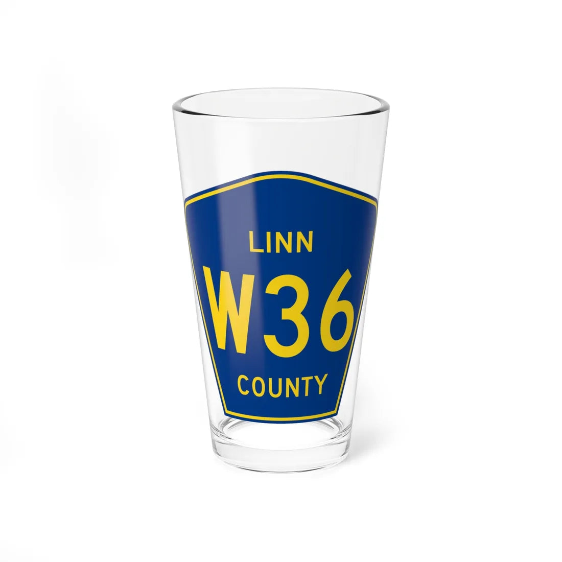 Linn County Route W36 IA (Iowa) (Road Sign) Pint Glss 16oz 16oz - Go Mug Yourself