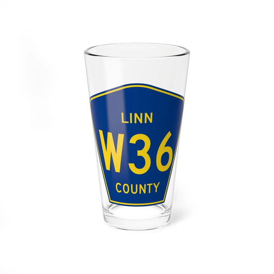 Linn County Route W36 IA (Iowa) (Road Sign) Pint Glss 16oz 16oz - Go Mug Yourself