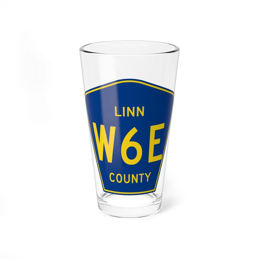 Linn County Route W6E IA (Iowa) (Road Sign) Pint Glss 16oz 16oz - Go Mug Yourself