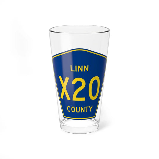 Linn County Route X20 IA (Iowa) (Road Sign) Pint Glss 16oz 16oz - Go Mug Yourself