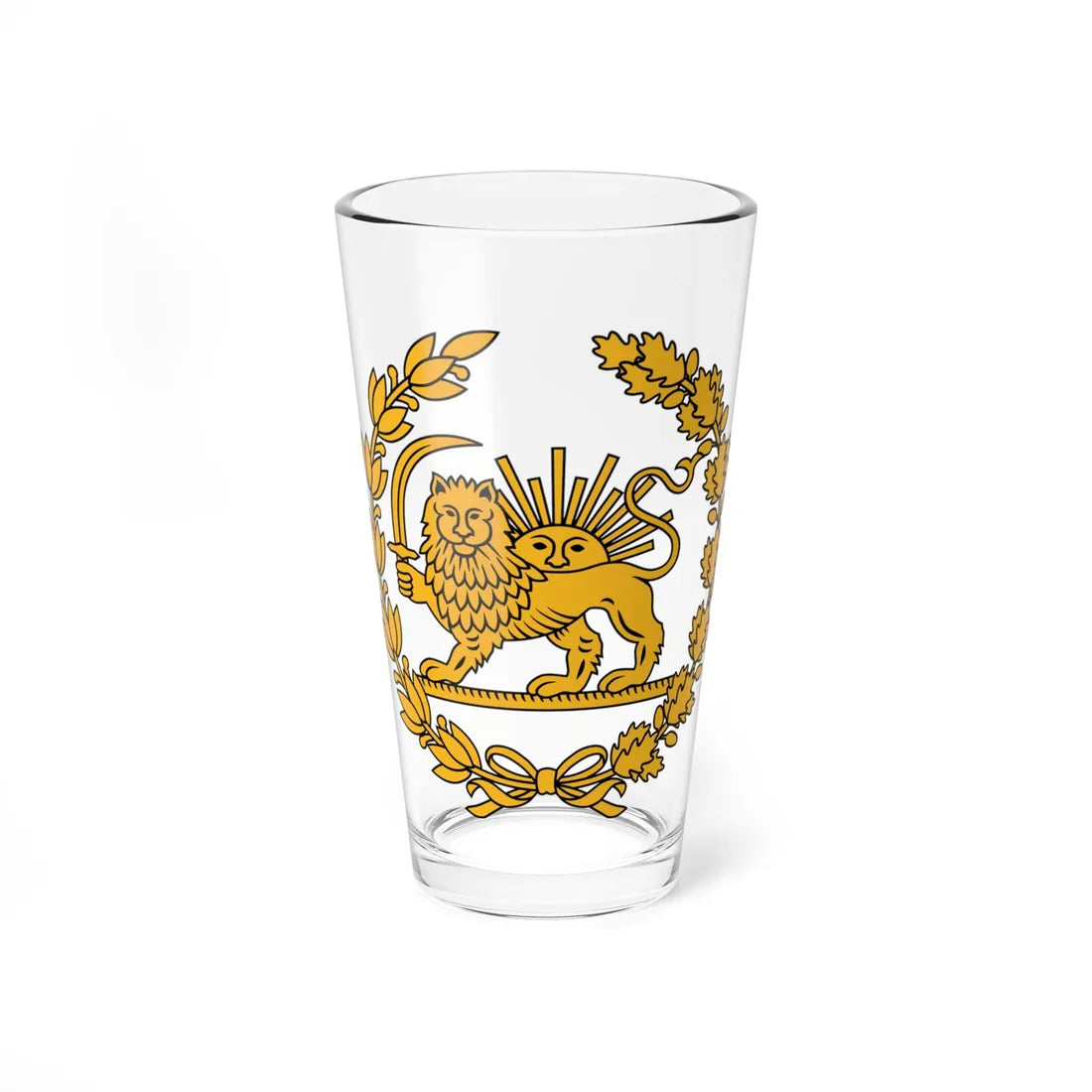 Lion and Sun Emblem of Iran (Iran) (Coat of Arms) Pint Glass 16oz 16oz - Go Mug Yourself