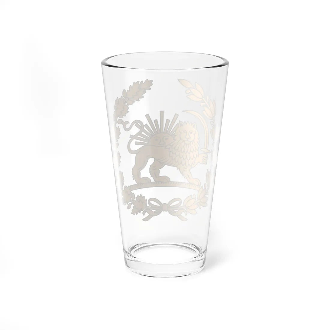 Lion and Sun Emblem of Iran (Iran) (Coat of Arms) Pint Glass 16oz - Go Mug Yourself