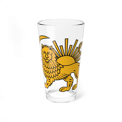 Lion and Sun Emblem of Iran Pahlavi (Iran) (Coat of Arms) Pint Glass 16oz 16oz - Go Mug Yourself