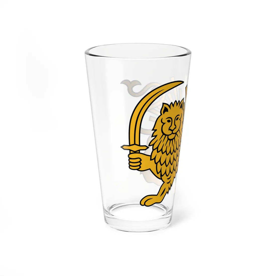 Lion and Sun Emblem of Iran Pahlavi (Iran) (Coat of Arms) Pint Glass 16oz - Go Mug Yourself