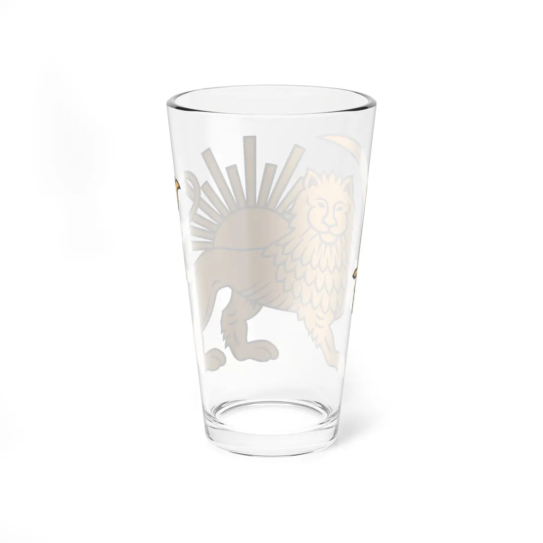 Lion and Sun Emblem of Iran Pahlavi (Iran) (Coat of Arms) Pint Glass 16oz - Go Mug Yourself