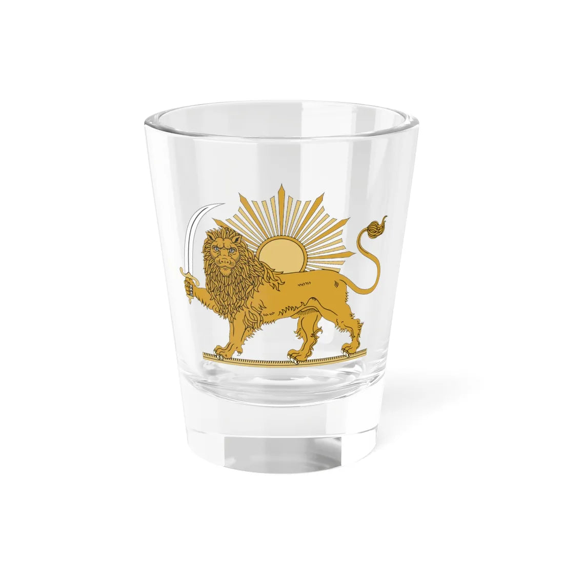 Lion and Sun Pahlavi Dynasty (Iran) (Coat of Arms) Shot Glass 1.5oz 1.5oz - Go Mug Yourself