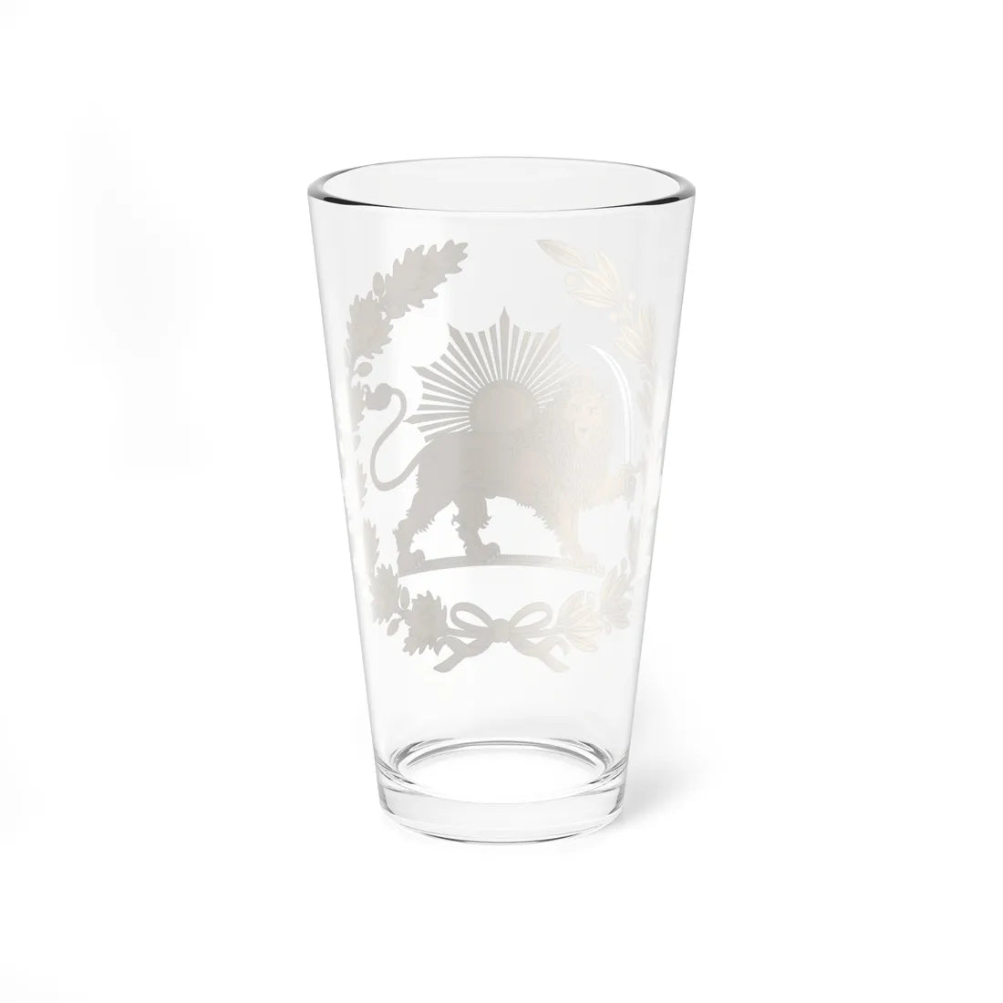 Lion and Sun The Emblem of Persia Latest (Iran) (Coat of Arms) Pint Glass 16oz - Go Mug Yourself