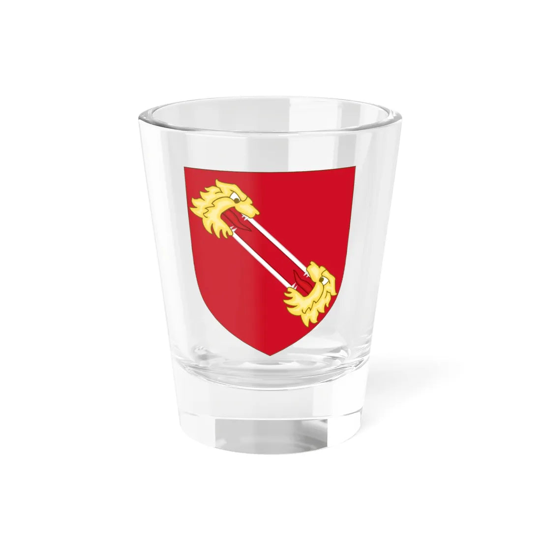 Lion heads Badge of Bartolomeo Colleoni (Italy) (Coat of Arms) Shot Glass 1.5oz 1.5oz - Go Mug Yourself