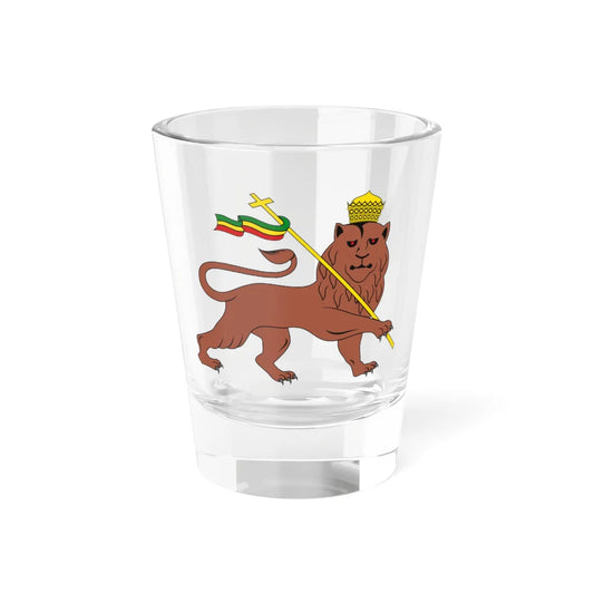 Lion of Judah emblem of the Ethiopian Empire (Ethiopia) (Coat of Arms) Shot Glass 1.5oz 1.5oz - Go Mug Yourself