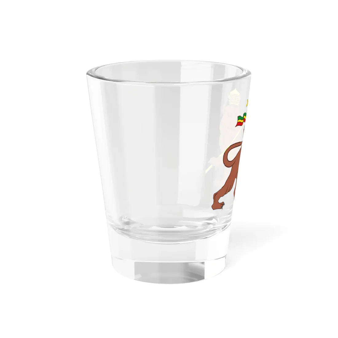 Lion of Judah emblem of the Ethiopian Empire (Ethiopia) (Coat of Arms) Shot Glass 1.5oz - Go Mug Yourself