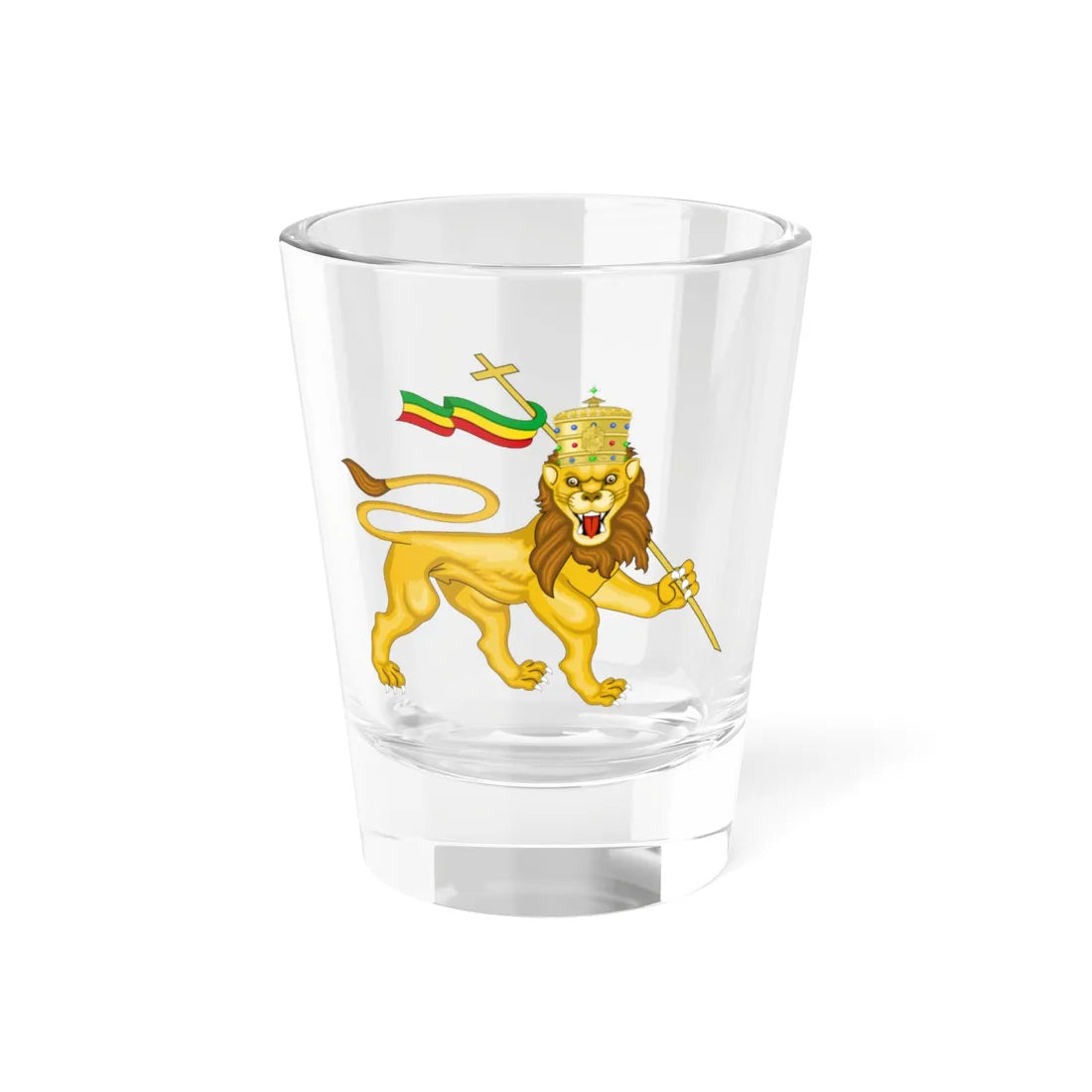 Lion of Judah (Ethiopia) (Coat of Arms) Shot Glass 1.5oz 1.5oz - Go Mug Yourself