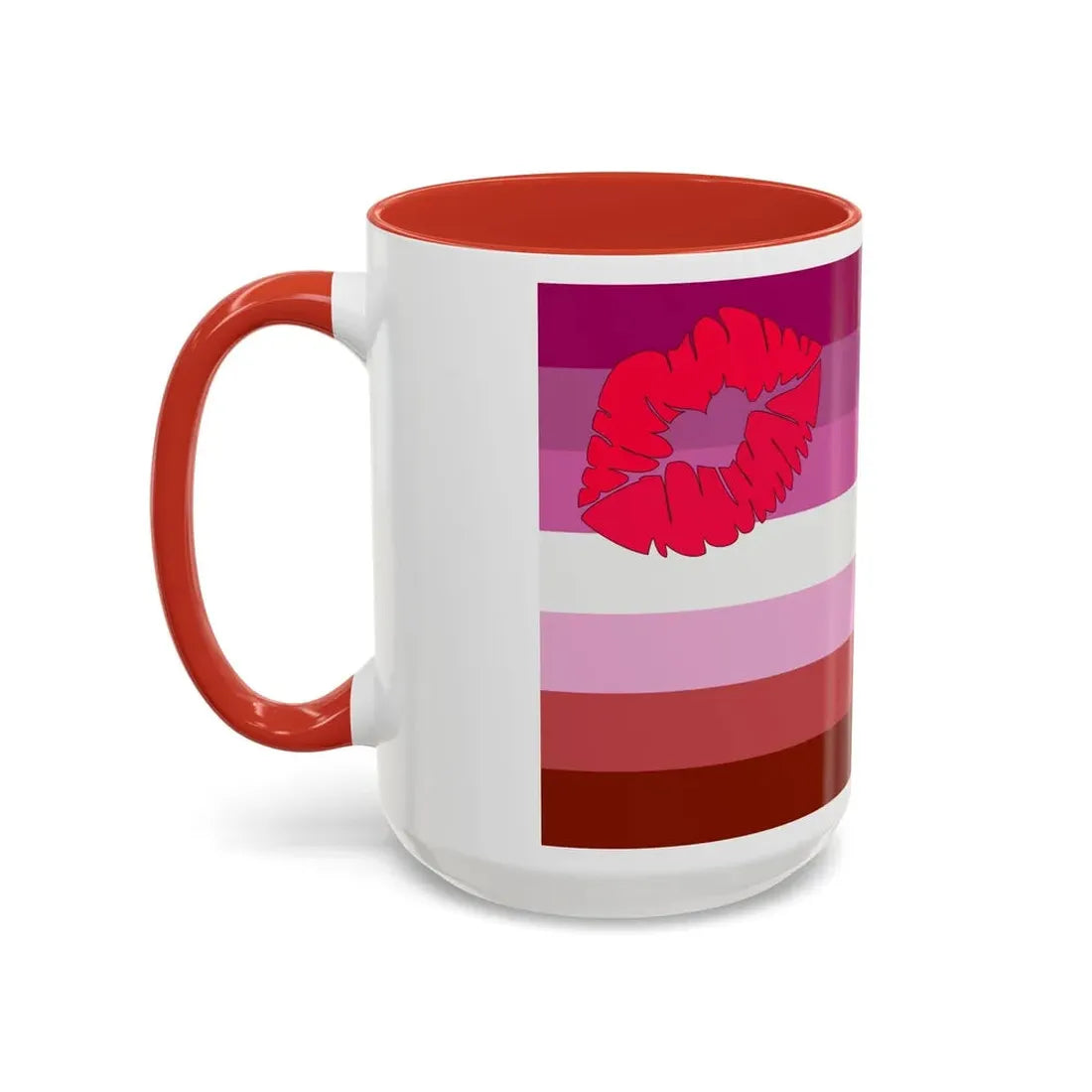 Lipstick lesbian Pride Flag - Accent Coffee Mug - Go Mug Yourself