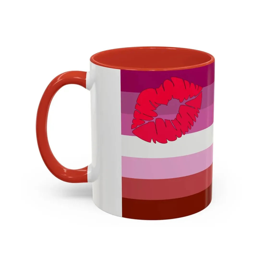 Lipstick lesbian Pride Flag - Accent Coffee Mug - Go Mug Yourself