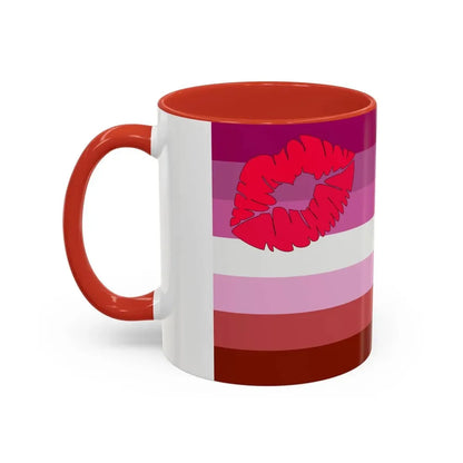 Lipstick lesbian Pride Flag - Accent Coffee Mug - Go Mug Yourself