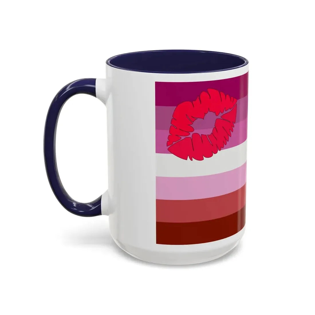 Lipstick lesbian Pride Flag - Accent Coffee Mug - Go Mug Yourself