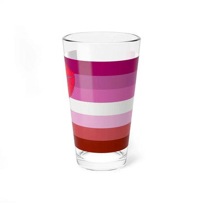 Lipstick lesbian Pride Flag - Pint Glass 16oz-16oz-Go Mug Yourself