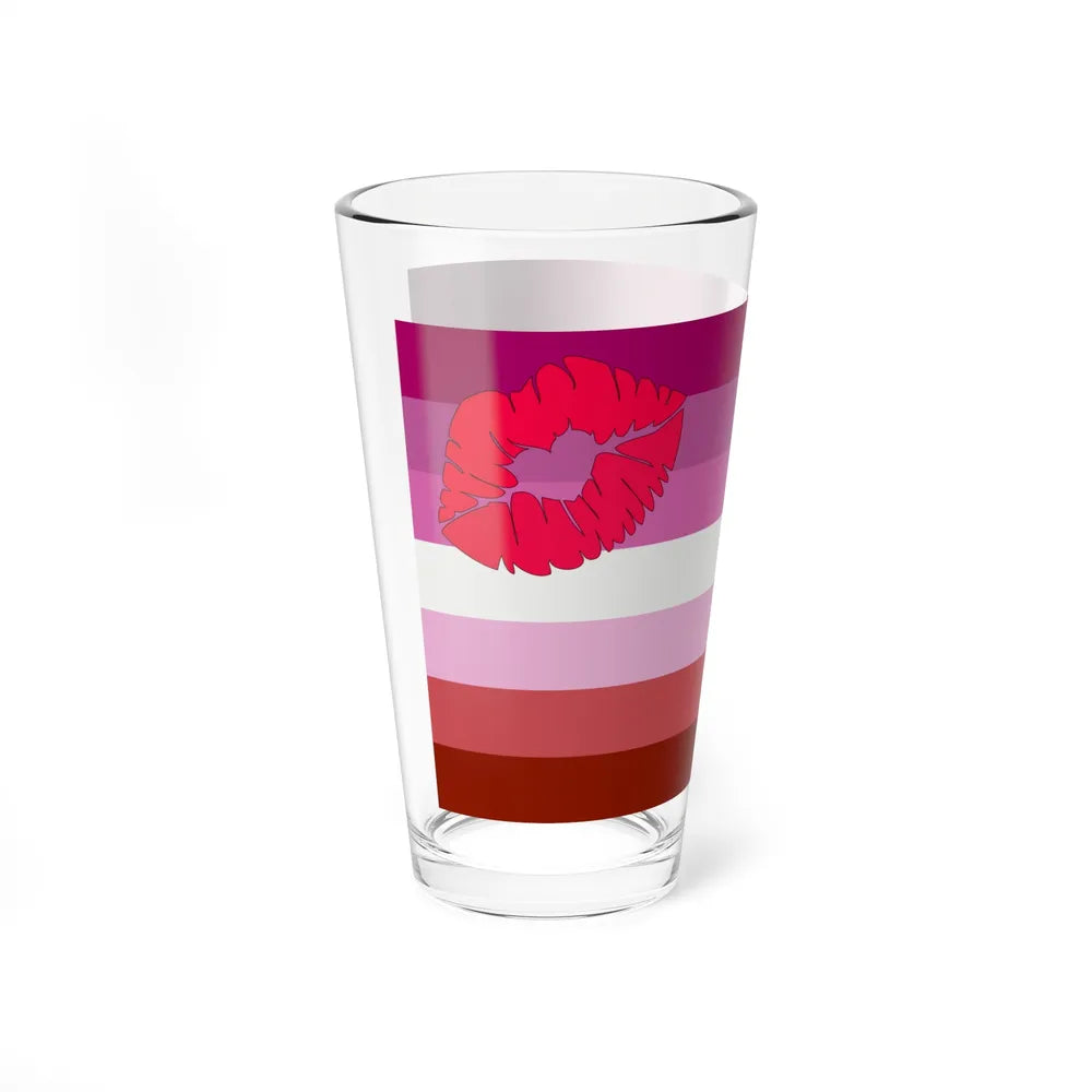 Lipstick lesbian Pride Flag - Pint Glass 16oz-Go Mug Yourself