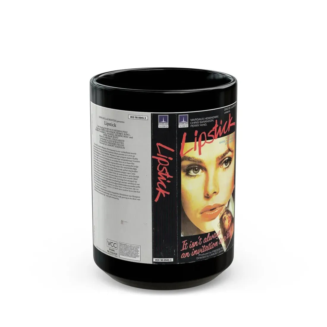 LIPSTICK (VHS COVER) - Black Coffee Mug 15oz - Go Mug Yourself