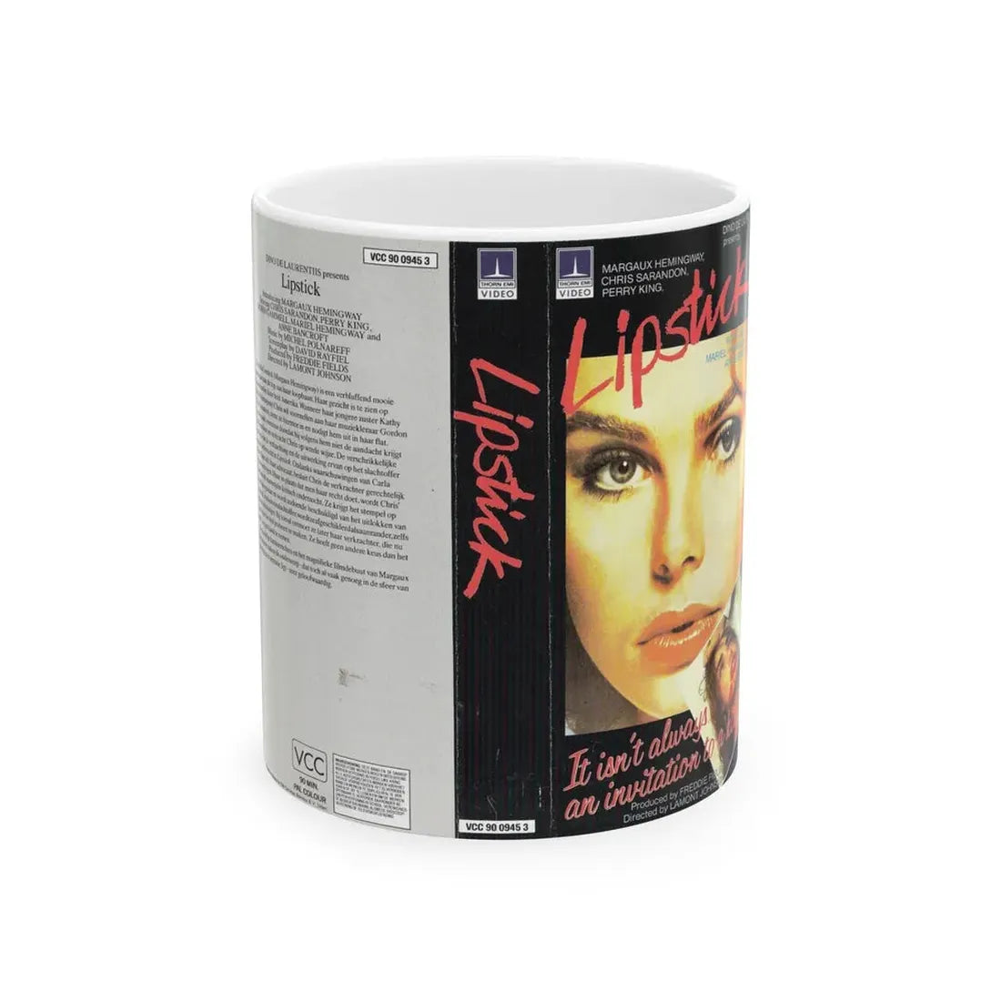 LIPSTICK (VHS COVER) - White Coffee Mug 11oz - Go Mug Yourself