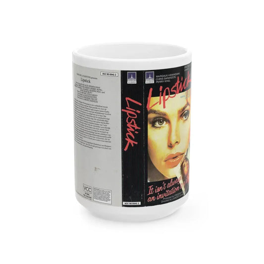 LIPSTICK (VHS COVER) - White Coffee Mug 15oz - Go Mug Yourself